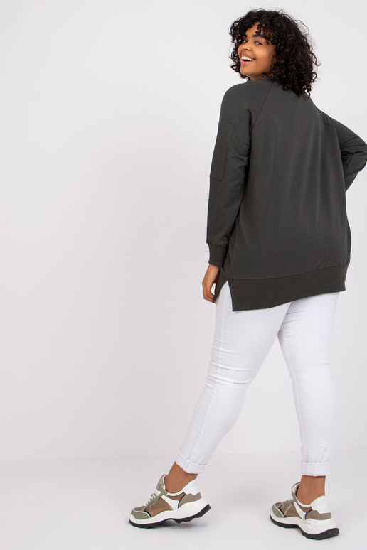 Haki krāsas kokvilnas sporta krekla...