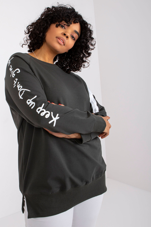 Haki krāsas kokvilnas sporta krekla...