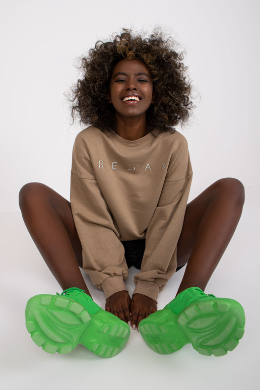 Tumši bēšs liela izmēra džemperis bez...