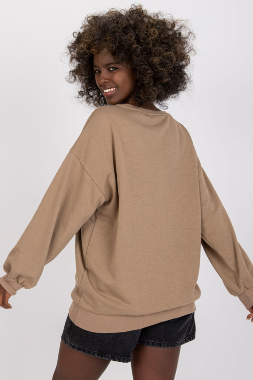 Tumši bēšs liela izmēra džemperis bez...