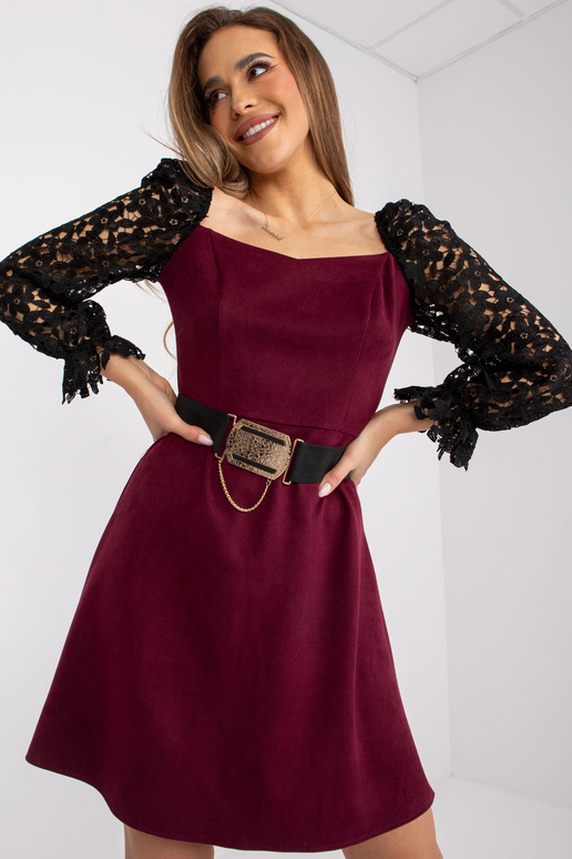 Bordo mini kleita ar siksniņu Marbella