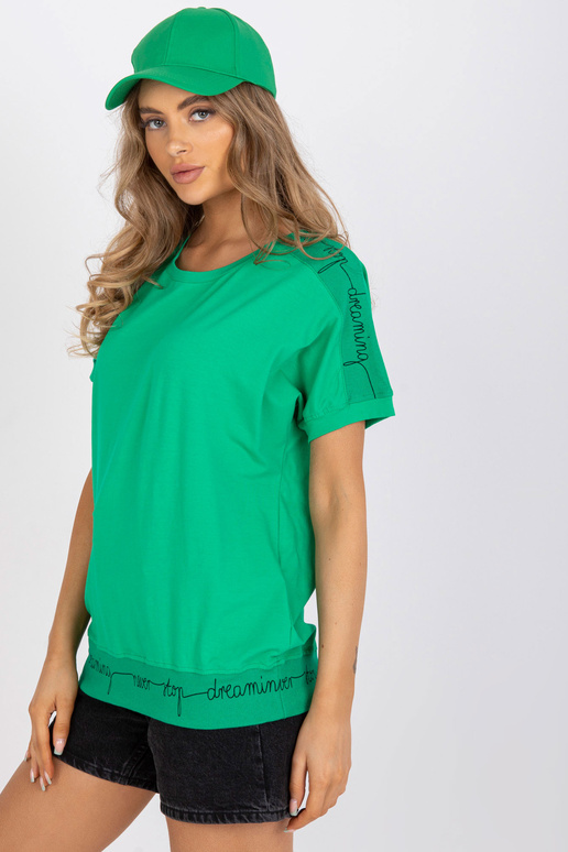 Zaļa ikdienas blūze ar apaļu kakla...