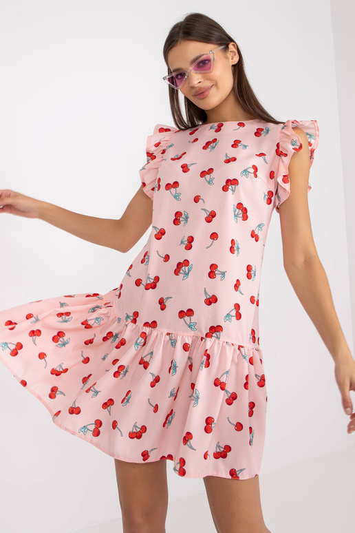 Gaiši rozā minikleita ar apdruku un...