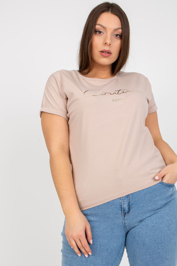 Bēšs plus izmēra t-krekls...