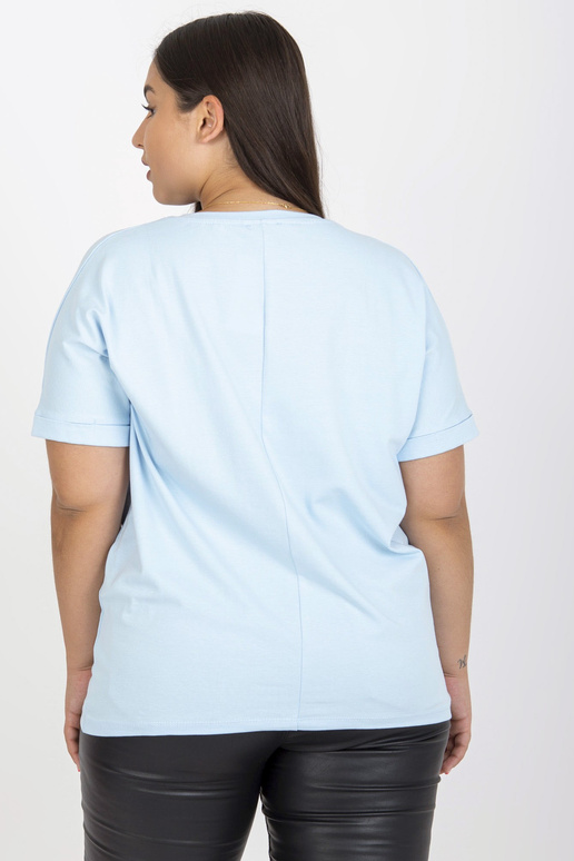 Gaiši zils liela izmēra T-krekls ar...