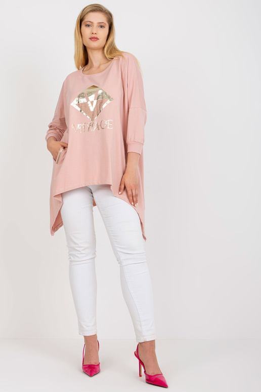 Netīri rozā plus izmēra gara blūze ar...