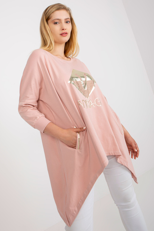 Netīri rozā plus izmēra gara blūze ar...