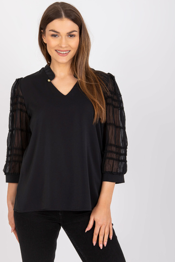 Melna brīva svinīga blūze...