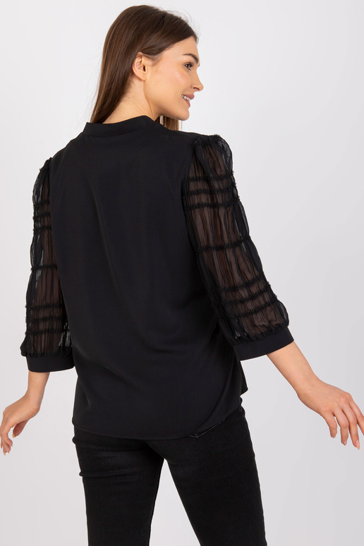 Melna brīva svinīga blūze ar 3/4...