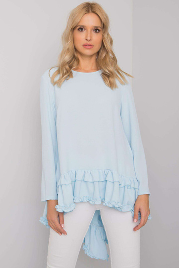 Gaiši zila blūze ar volānu...