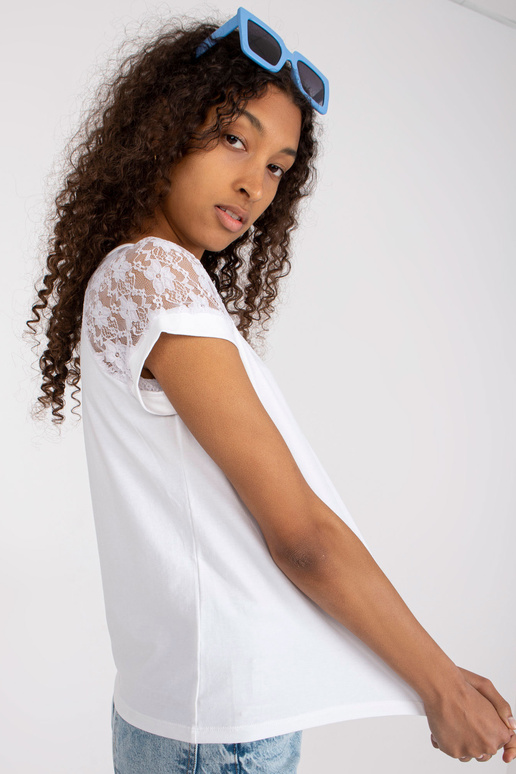 Balta kokvilnas ikdienas blūze ar...