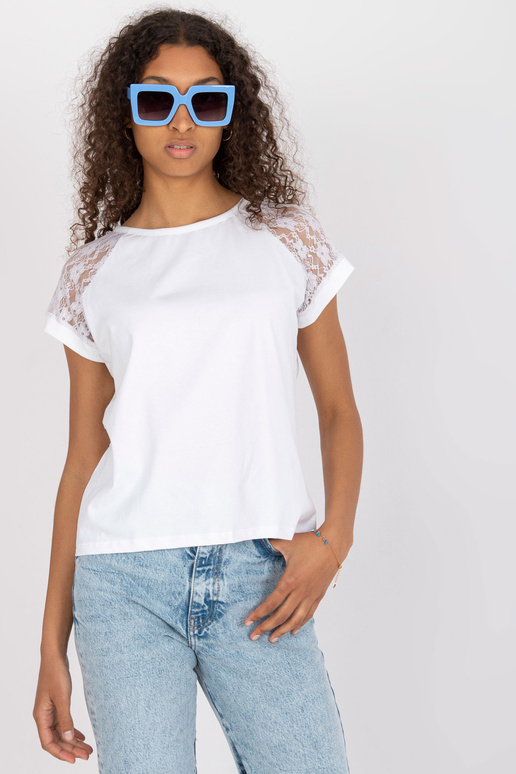 Balta kokvilnas ikdienas blūze ar...