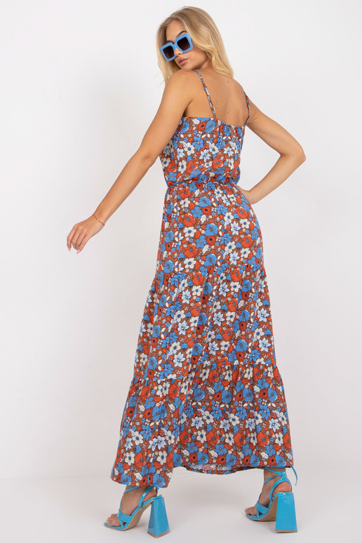 SUBLEVEL brūna puķaina maxi kleita ar...