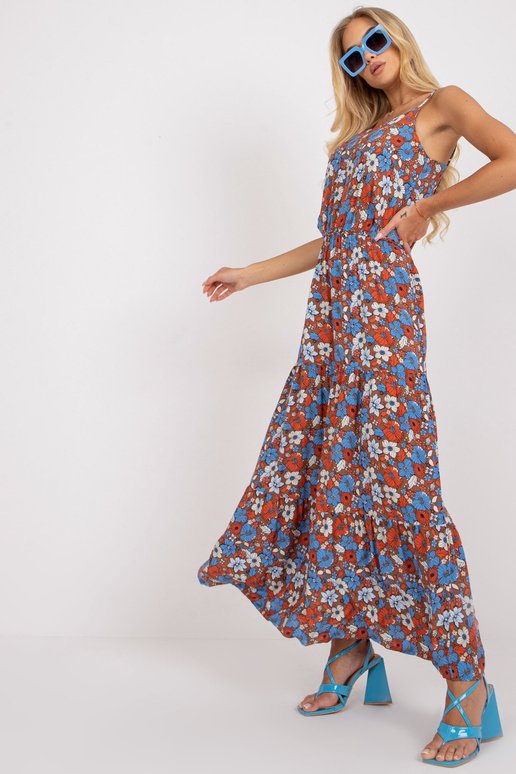 SUBLEVEL brūna puķaina maxi kleita ar...