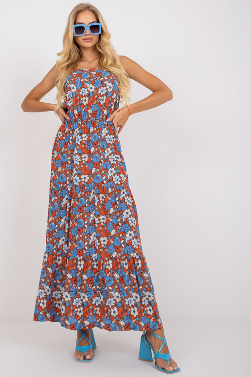 SUBLEVEL brūna puķaina maxi kleita ar...