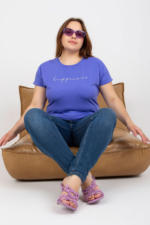 Violets plus izmēra t-krekls ar uzrakstu