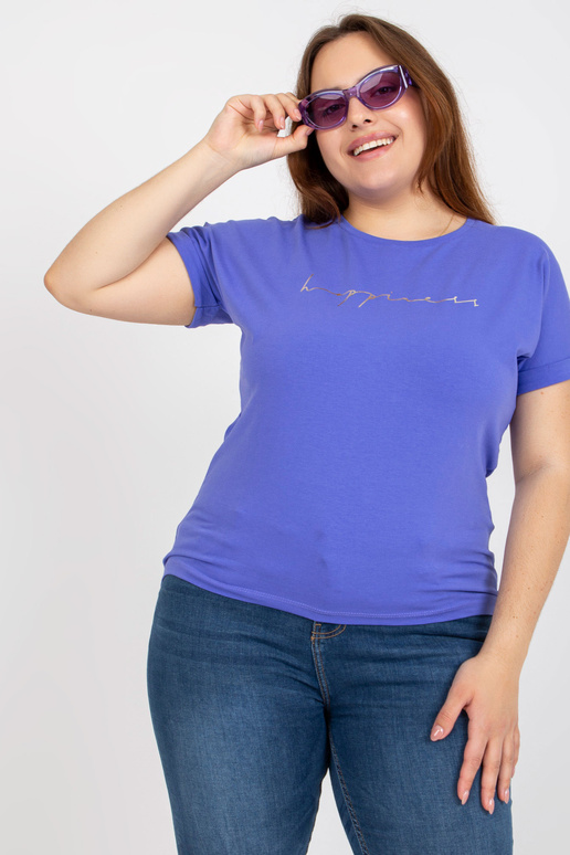 Violets plus izmēra t-krekls ar uzrakstu