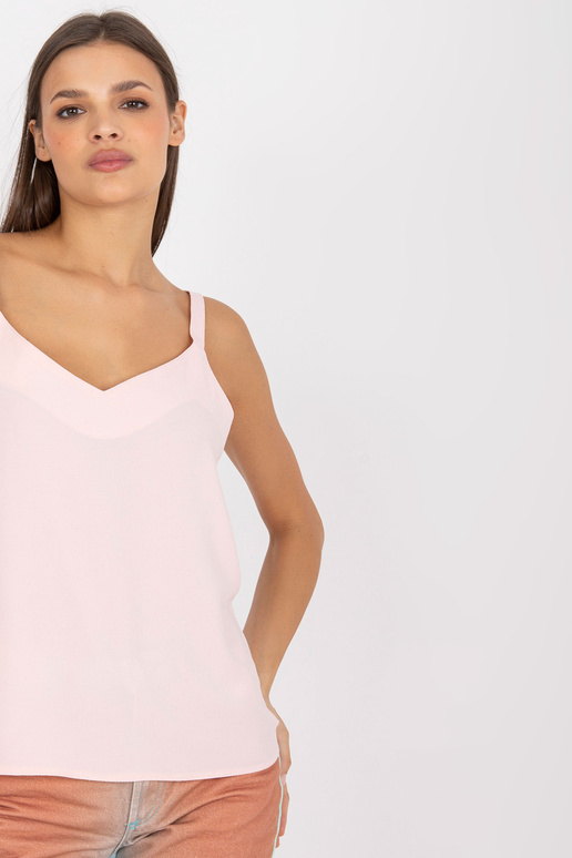 Gaiši rozā gaisīgs V veida kakla tops Gaiši rozā gaisīgs V veida kakla tops