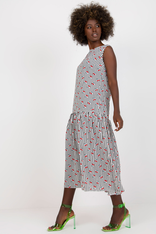 Balta un melna midi kleita bez...