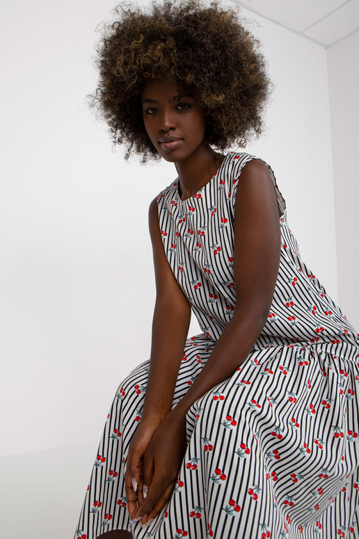 Balta un melna midi kleita bez...