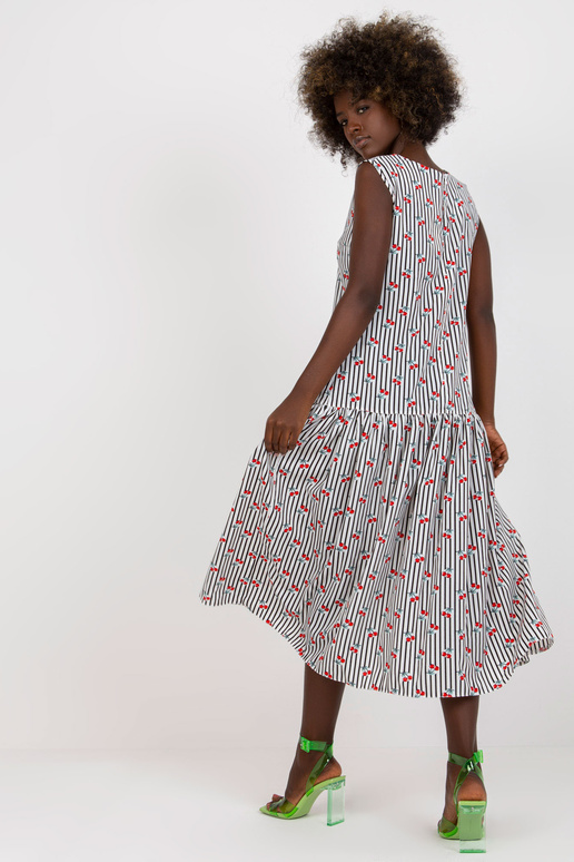 Balta un melna midi kleita bez...