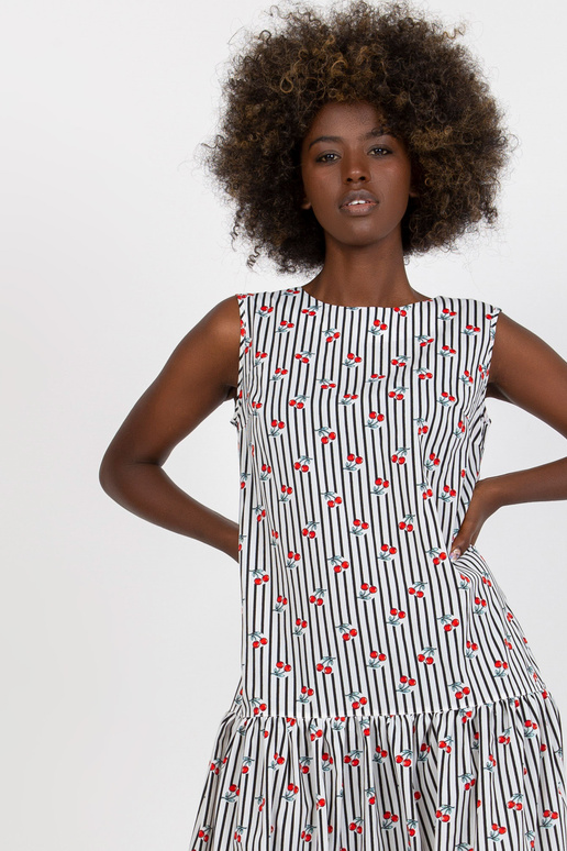 Balta un melna midi kleita bez...