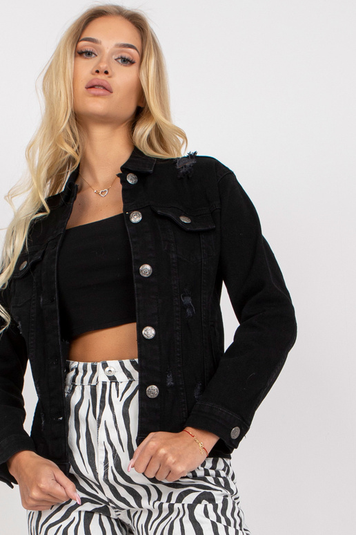 Sieviešu melna džinsa jaka ar garām... Sieviešu melna džinsa jaka ar garām...