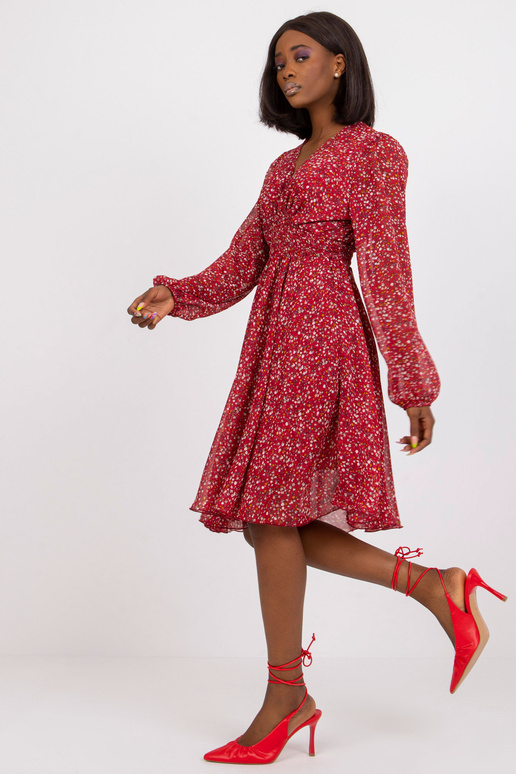 Bordo midi kleita ar ZULUNA apdrukām