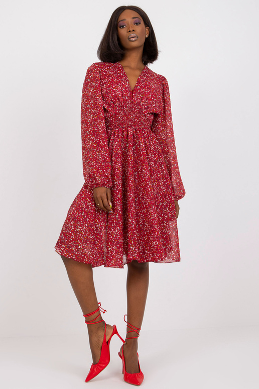 Bordo midi kleita ar ZULUNA apdrukām