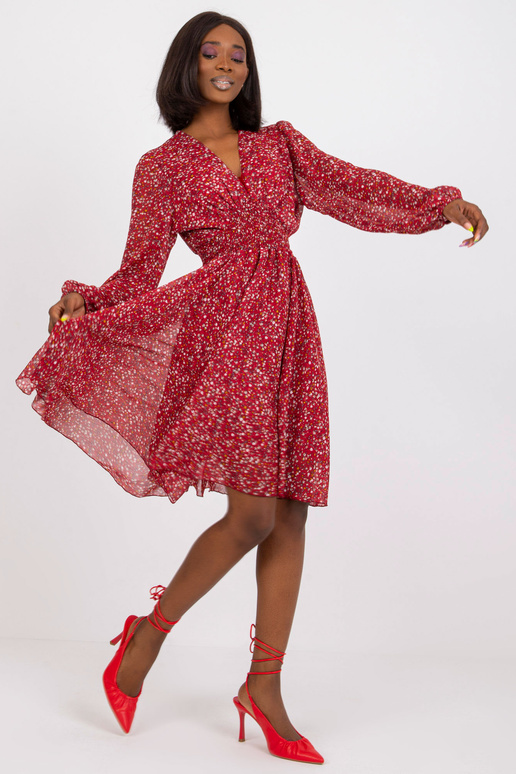 Bordo midi kleita ar ZULUNA apdrukām