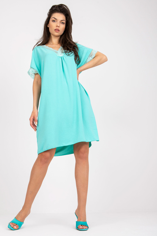 Piparmētru liela izmēra kleita ar V...