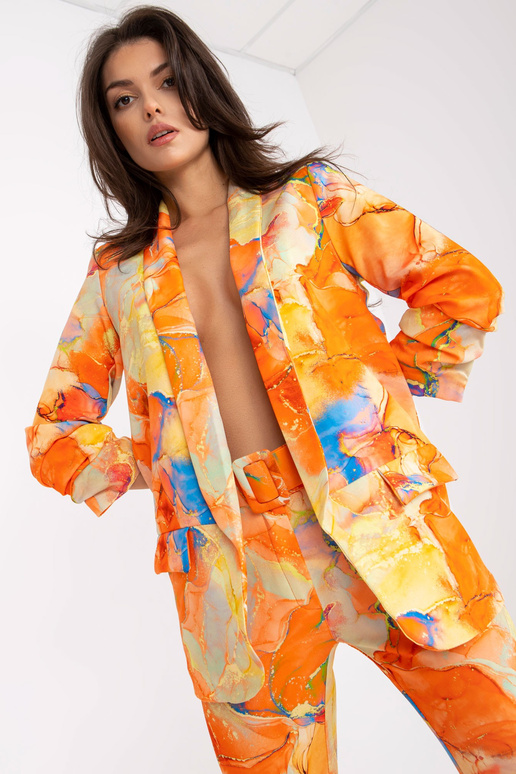 Oranžs sieviešu žakete ar apdrukām Oranžs sieviešu žakete ar apdrukām