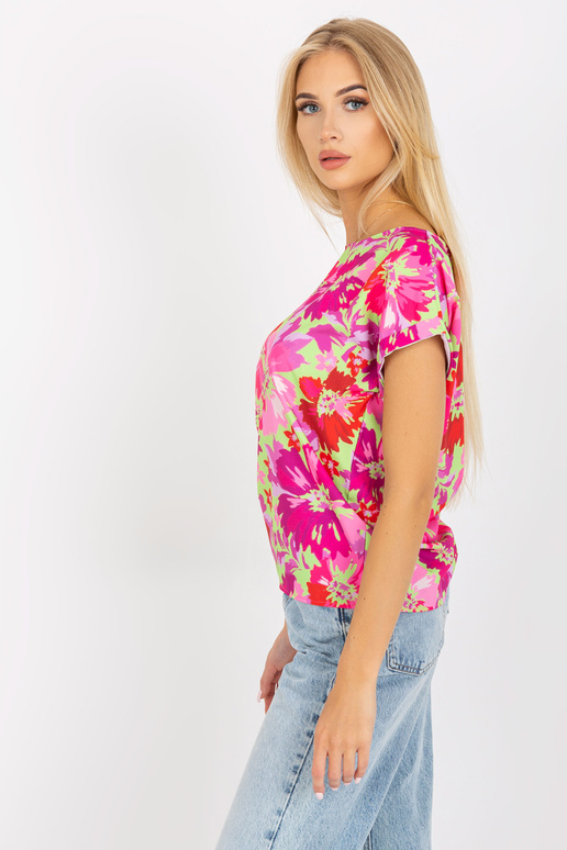 Zaļa un rozā ziedu vasaras blūze RUE... Zaļa un rozā ziedu vasaras blūze RUE...
