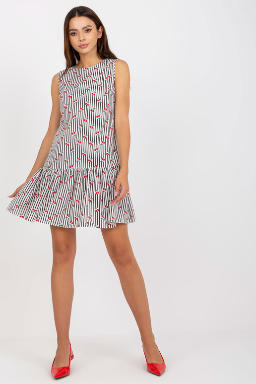 Balta un melna kleita ar apdrukām un...