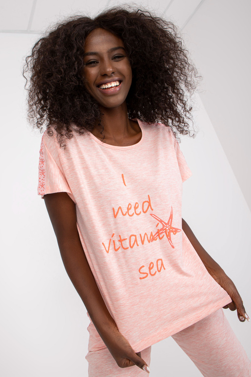 Rozā divu gabalu pidžama ar īsām...