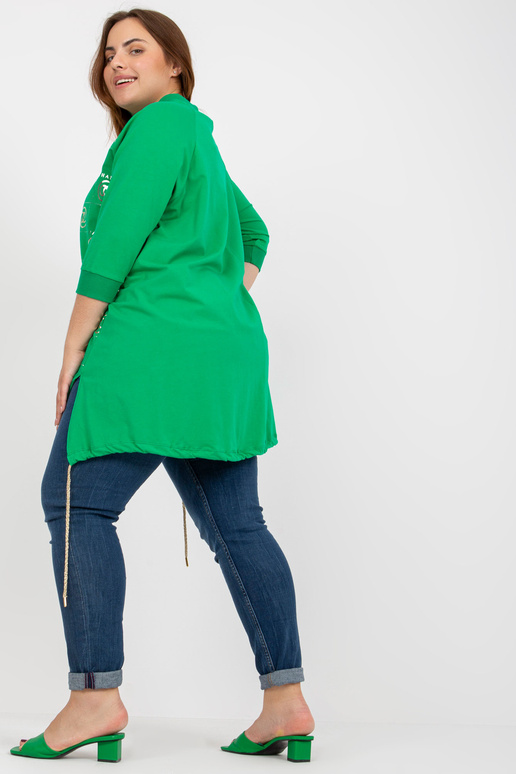 Zaļa asimetriska liela izmēra blūze...