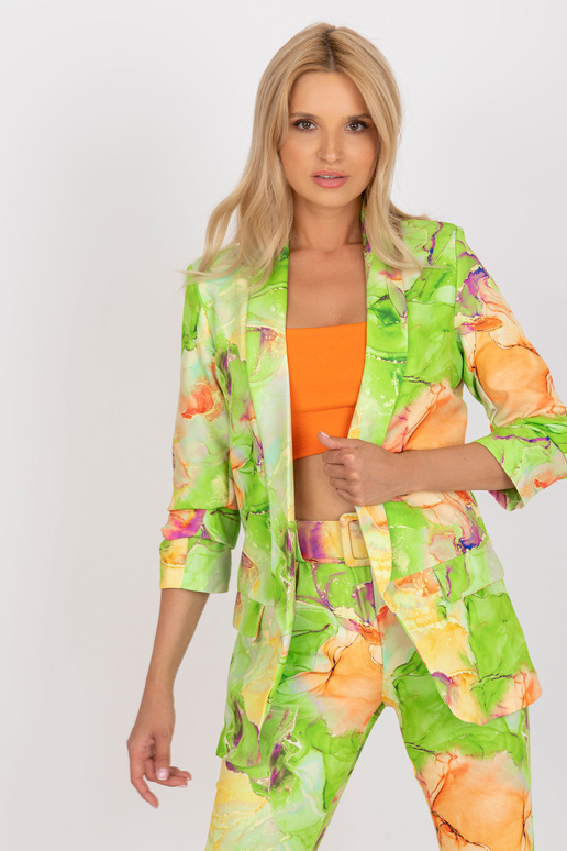 Gaiši zaļa raksta jaka ar 3/4 piedurknēm Gaiši zaļa raksta jaka ar 3/4 piedurknēm