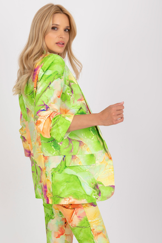 Gaiši zaļa raksta jaka ar 3/4 piedurknēm Gaiši zaļa raksta jaka ar 3/4 piedurknēm