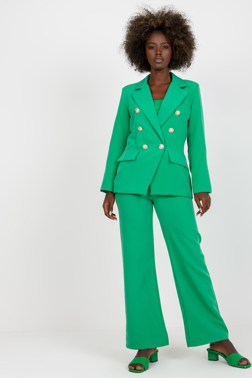 Zaļš klasisks žakete ar divrindu aizdari Zaļš klasisks žakete ar divrindu aizdari