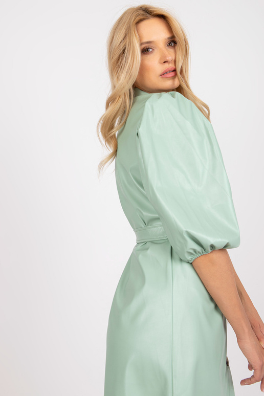 Mint Eco Leather Mini kleita ar siksnu