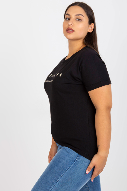 Melns plus izmēra t-krekls ar zelta...