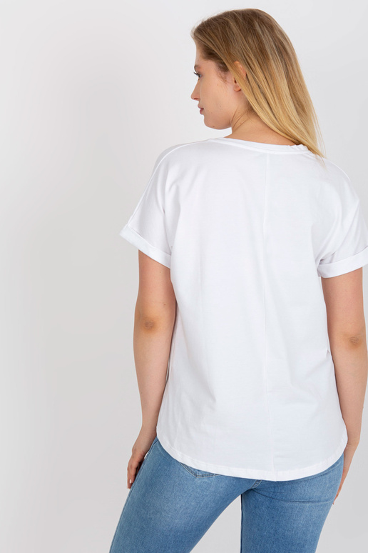 Balts kokvilnas liela izmēra T-krekls...