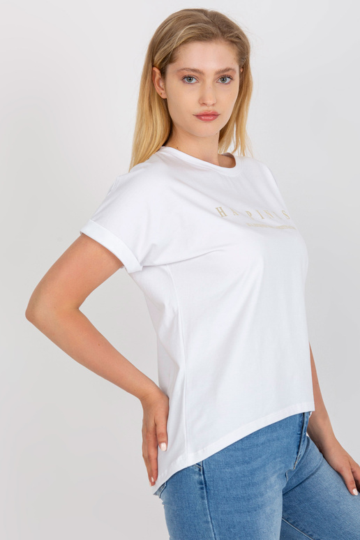 Balts kokvilnas liela izmēra T-krekls...