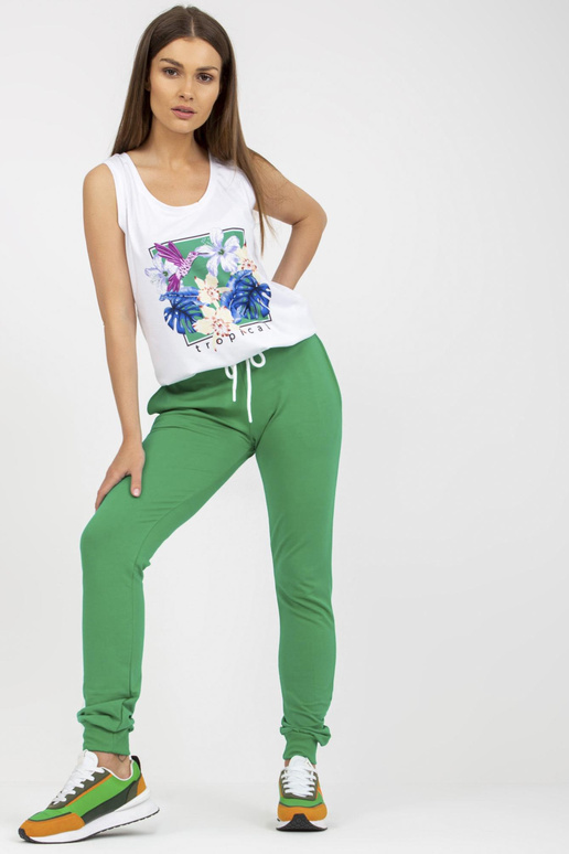 Balts un zaļš divdaļīgs kokvilnas...