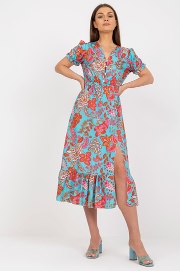 Zila midi kleita ar apdruku...