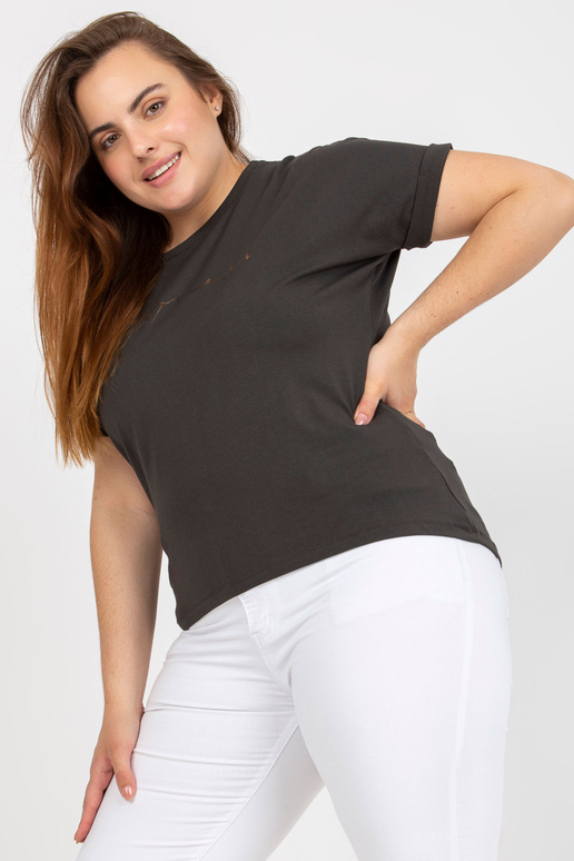 Khaki asimetrisks t-krekls liela...