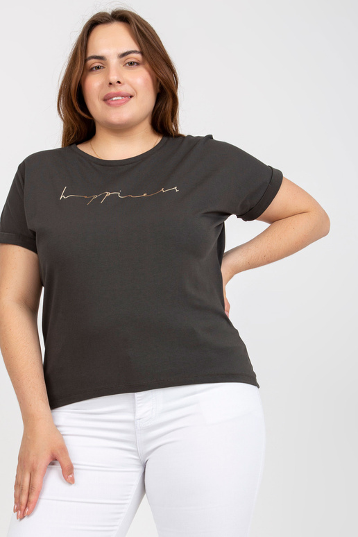 Khaki asimetrisks t-krekls liela...