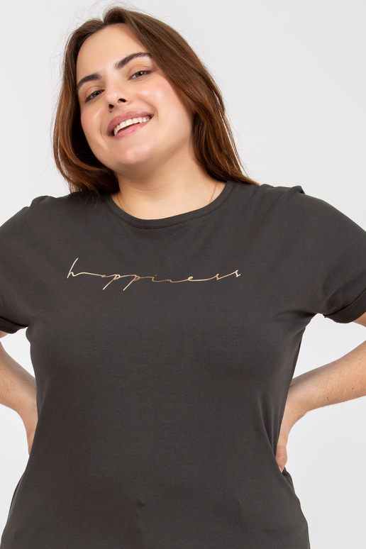 Khaki asimetrisks t-krekls liela...