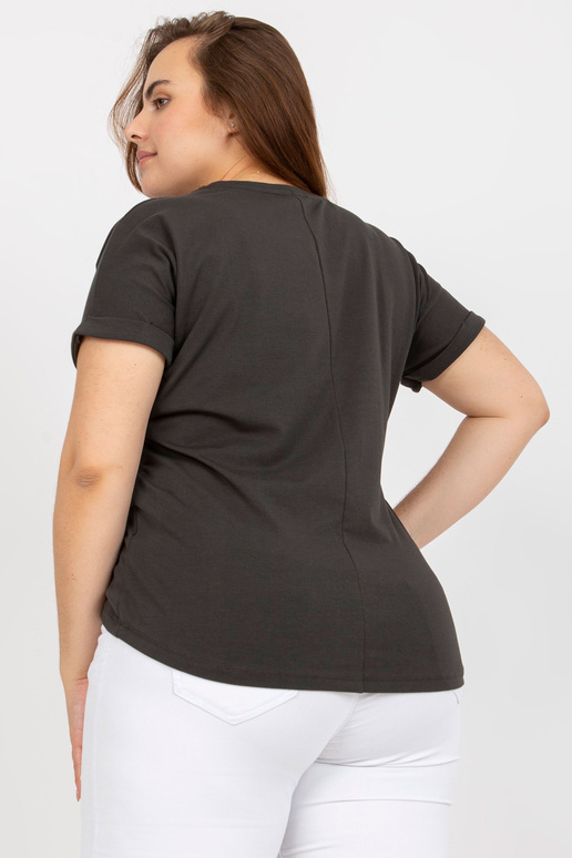 Khaki asimetrisks t-krekls liela...