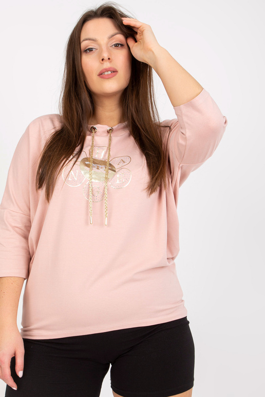 Putekļaini rozā plus izmēra blūze ar...